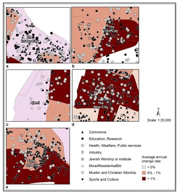 Distribution of the Arab population and of public land-uses